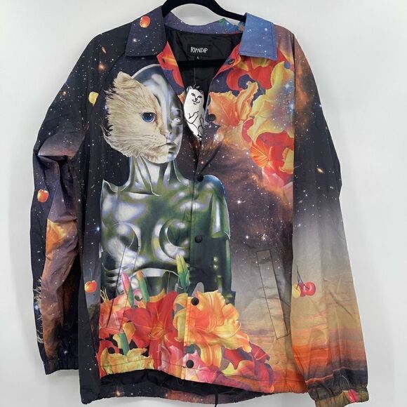 RIPNDIP Men's Graphic Galactica Coach Jacket Size Large - Picture 2 of 8